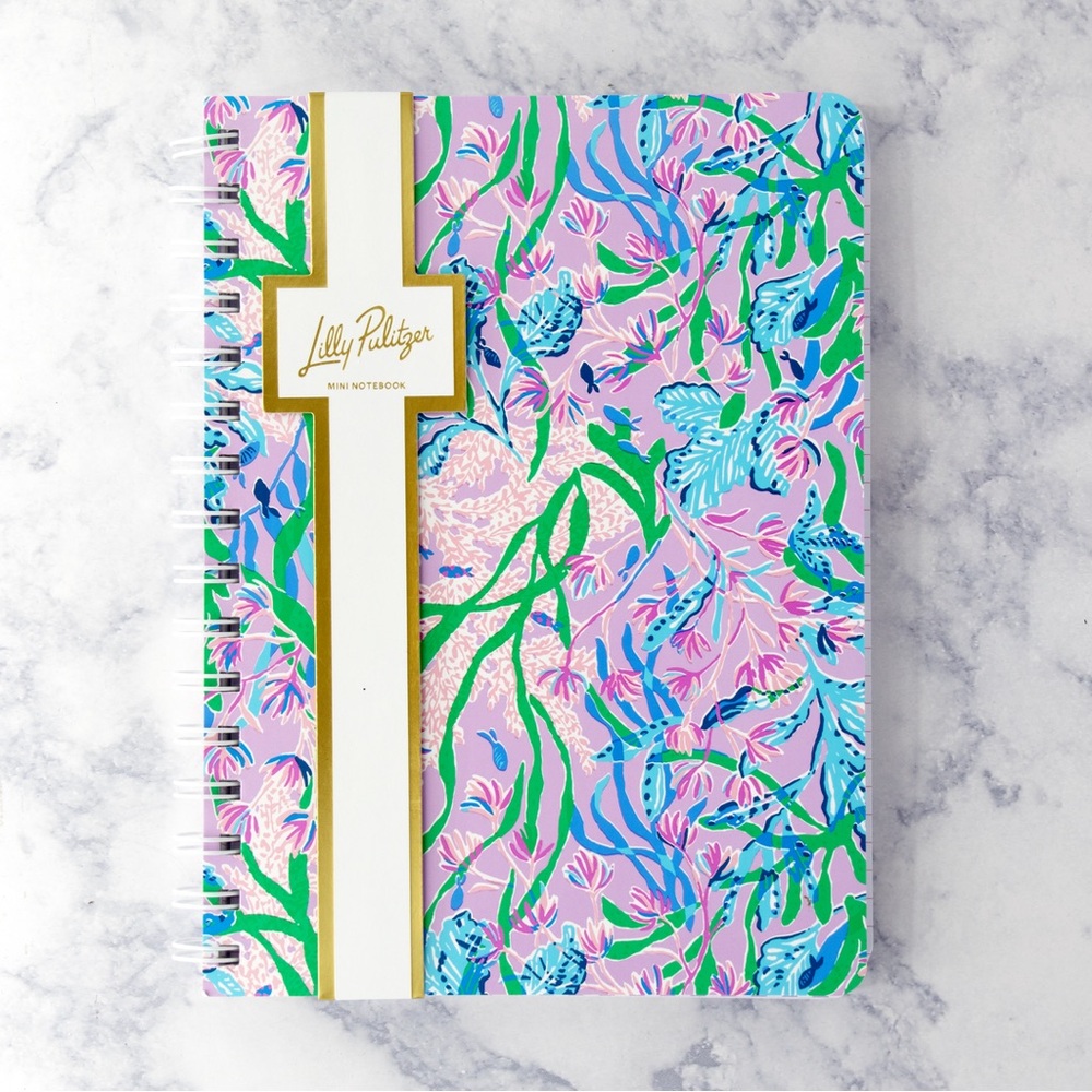 Lilly Pulitzer Mini ‘Secret Escape’ Spiral Notebook Lined Pages Pocket NWT